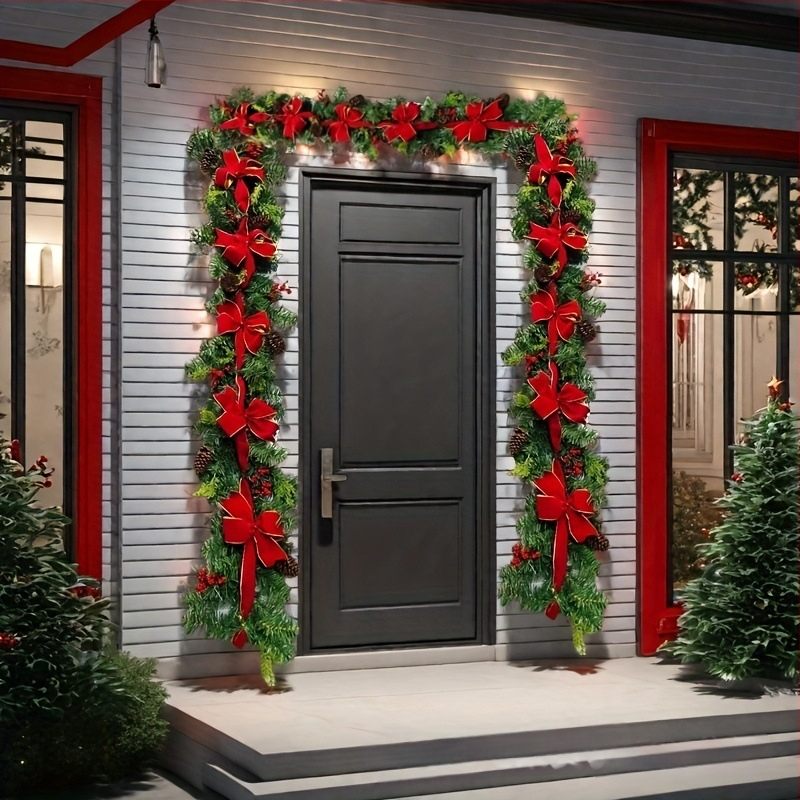 Hua Mo 2025 Διασυνοριακό Temu Νέο Χριστουγεννιάτικο Υφασμάτινο Ρατάν Χριστουγεννιάτικη Ατμόσφαιρα Πόρτα Αυλής Κρεμαστές DIY Διακοσμητικές Σκάλες