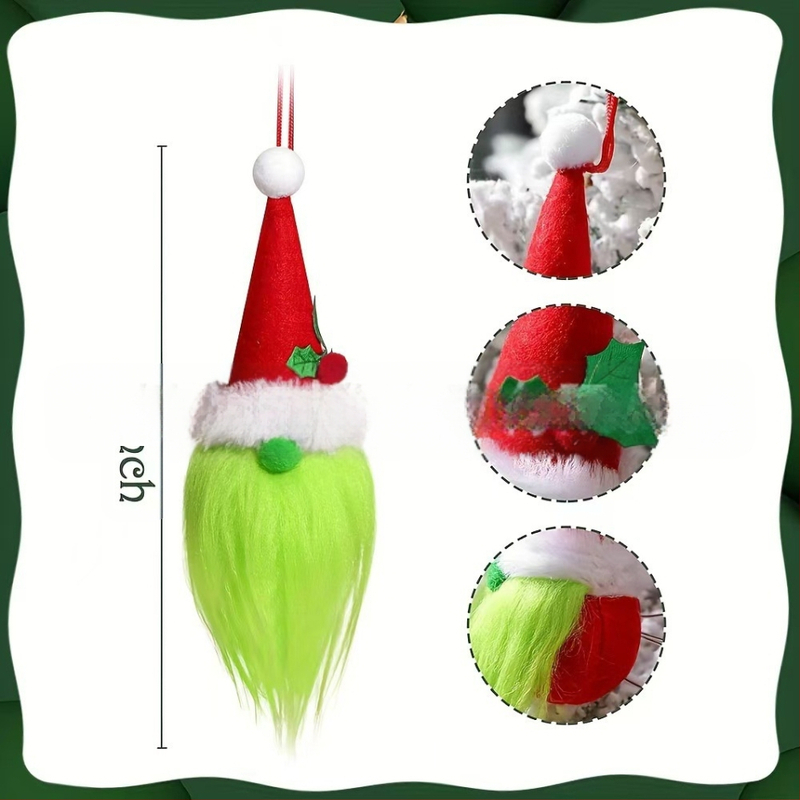 Határokon átnyúló új termék 8 db-os karácsonyi piros és zöld Grinch arctalan baba kreatív díszek karácsonyi hangulatkellékek