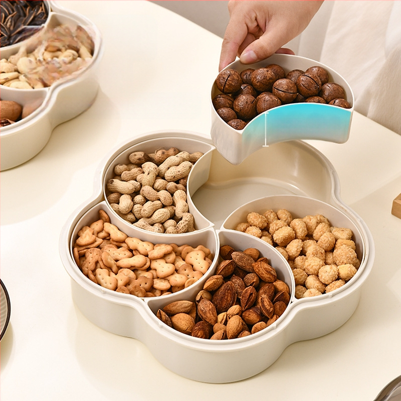 Changze szirmok öt négyzet alakú aszalt gyümölcstányér nappaliba, háztartásba, új, nedvesség- és porálló gyümölcstányér, egyszerű stílusú dohányzóasztal ételtányér