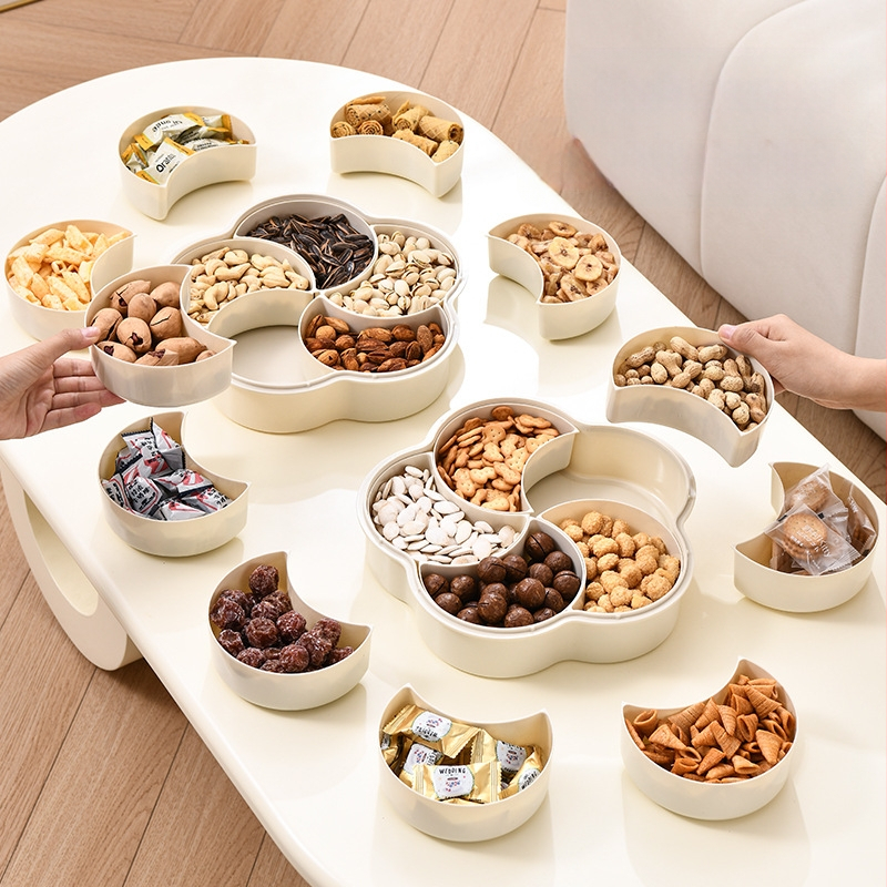 Changze szirmok öt négyzet alakú aszalt gyümölcstányér nappaliba, háztartásba, új, nedvesség- és porálló gyümölcstányér, egyszerű stílusú dohányzóasztal ételtányér