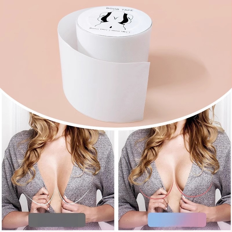 Läbipaistev tõstev elastne riidest rinnaplaaster, lõigatav spordiside, hingav higistamisvastane teip, rinnaplaaster naiste pulmakleidi slingile