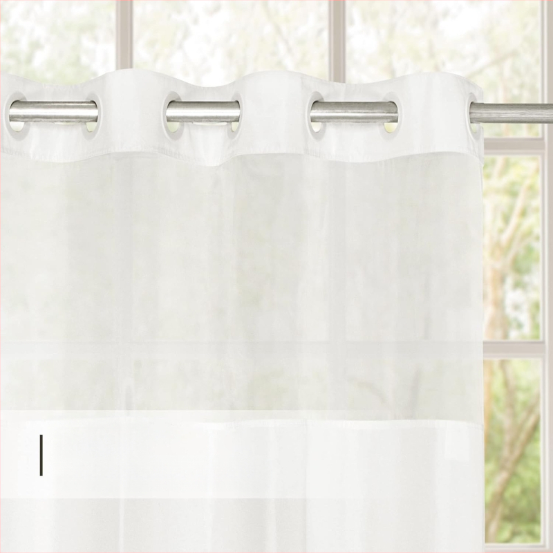 Ühevärviline läbipaistev vannitoa kardin ilma augustamiseta polüester duši veekindel vannitoa vaheseina kardin polüester dušikardin