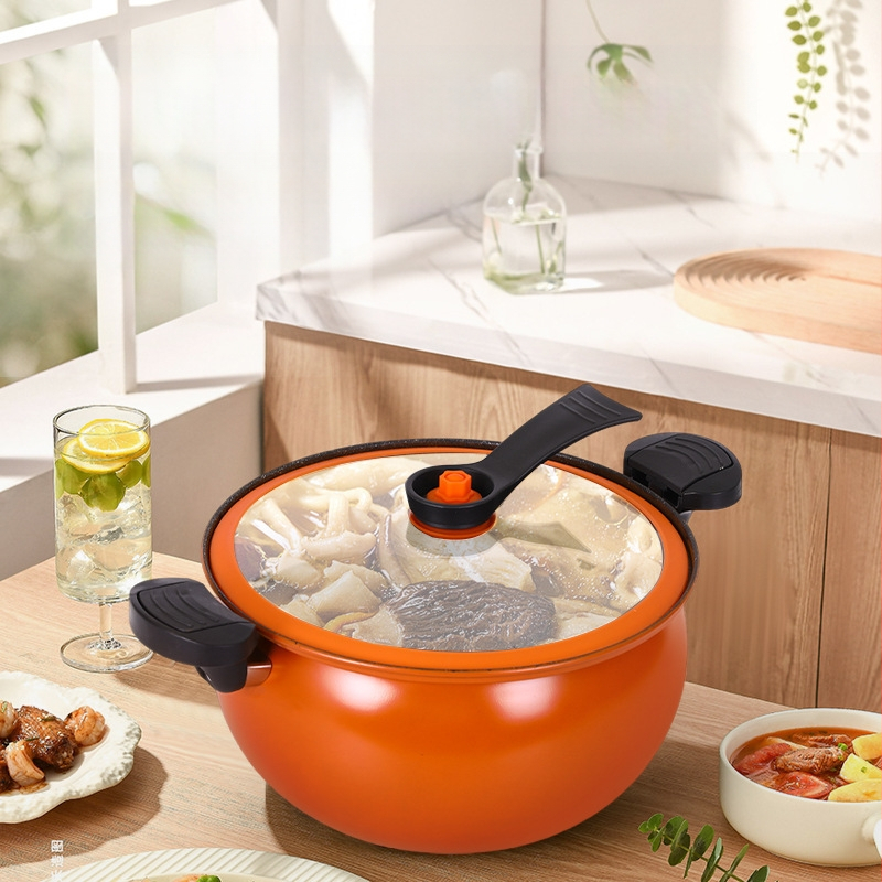 Háztartási multifunkcionális nagy kapacitású konyhai leveses edény ajándék tapadásmentes edény nagy hasú tökfőző zsír mikronyomású főzőedény