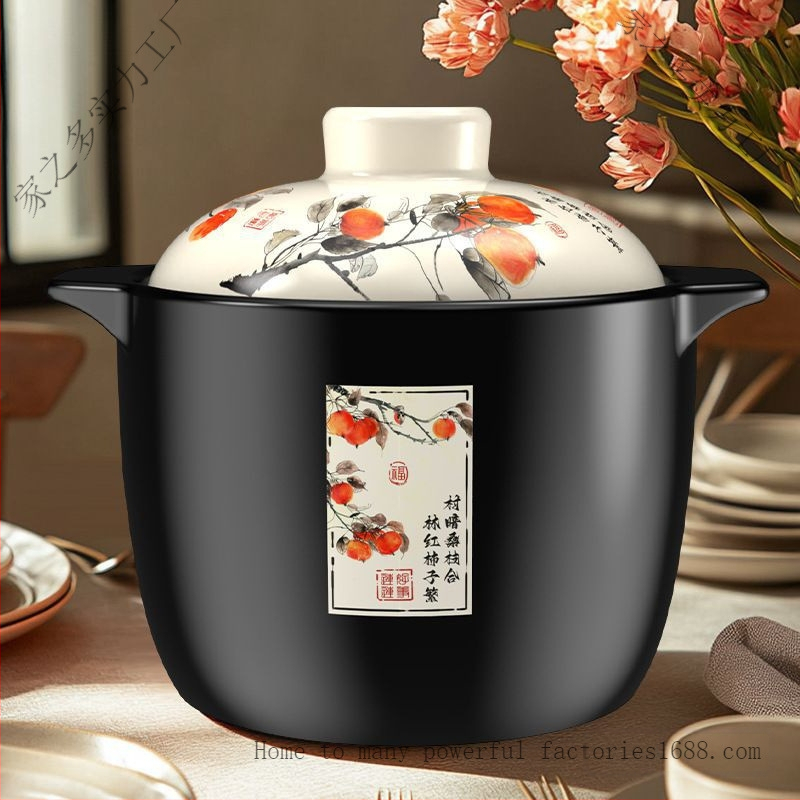 Visas geriausias keraminis troškintuvas karščiui atsparus troškinys troškinys košė sriuba troškinys didelės talpos atvira liepsna aukštas troškintuvas