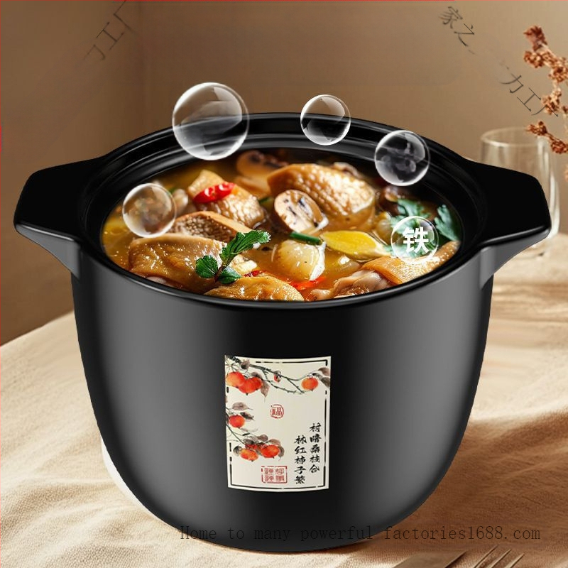 Visas geriausias keraminis troškintuvas karščiui atsparus troškinys troškinys košė sriuba troškinys didelės talpos atvira liepsna aukštas troškintuvas