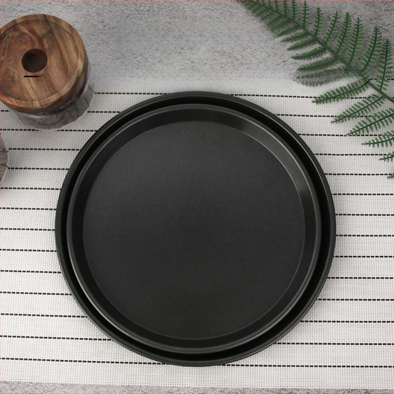 raktáron kerek pizzatálca forma tapadásmentes sütőtálca 8 hüvelykes 9 hüvelykes 10 hüvelykes 12 hüvelykes szénacél sütőtálca otthoni pizza