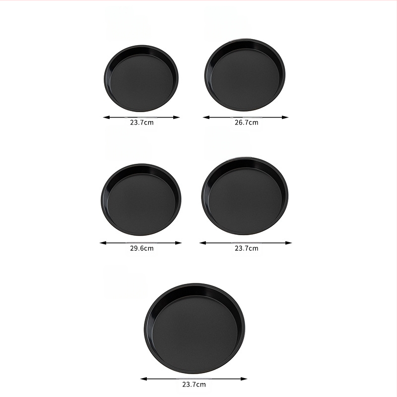 raktáron kerek pizzatálca forma tapadásmentes sütőtálca 8 hüvelykes 9 hüvelykes 10 hüvelykes 12 hüvelykes szénacél sütőtálca otthoni pizza