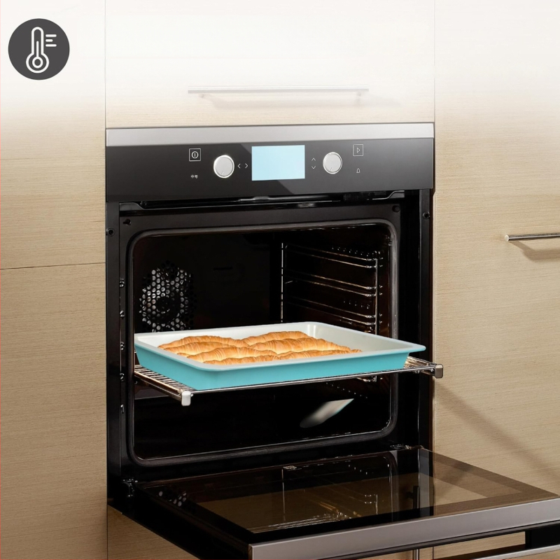 Εξωτερικός δίχρωμος ορθογώνιος αντικολλητικός δίσκος ψησίματος κέικ με καπάκι Εξωτερικός δίσκος ψητού κοτόπουλου με ψυγείο και αποθήκευση