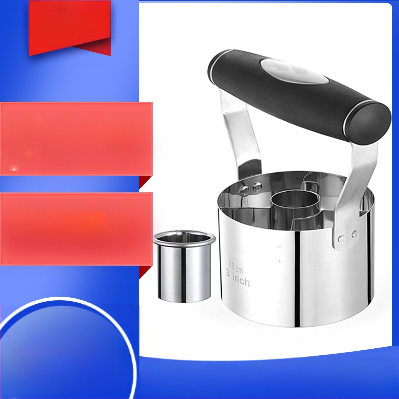 430 nerūdijančio plieno torto sausainių formos didmeninė spurgų pjaustymo forma su minkšta rankena apvali virtuvės kepimo presas