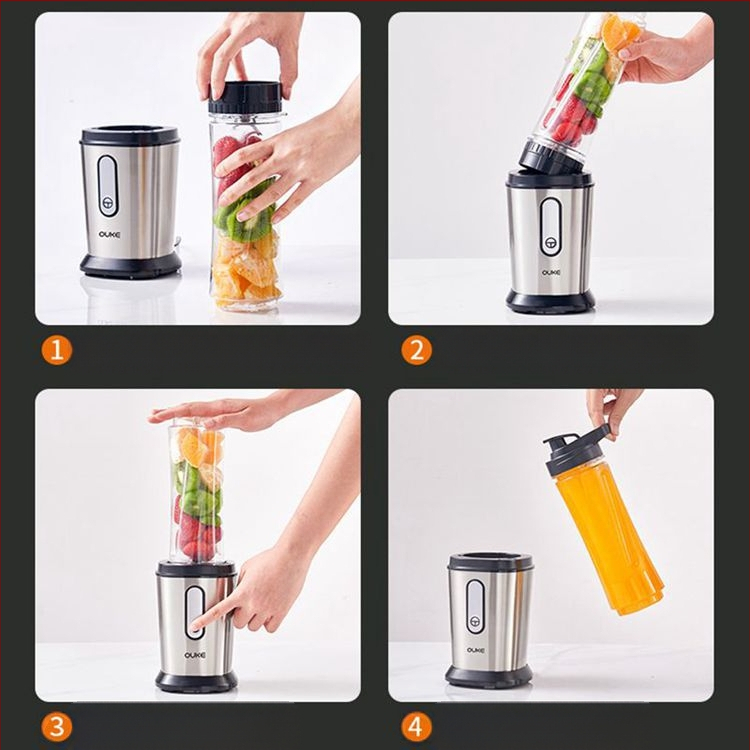 Преносима сокоизстисквачка Ouke, домакинска многофункционална машина за готвене на плодове, електрическа преносима машина за пържене на плодове, бебешка хранителна добавка, стомана
