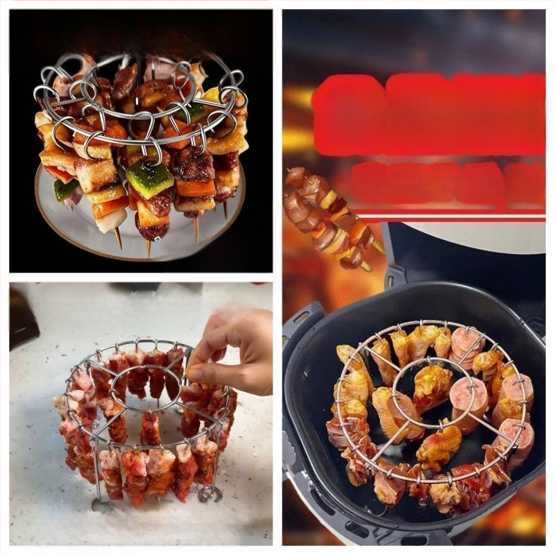 Grilli 36 varrast uue õhufritüüri, spetsiaalse grilliresti ja ümmarguse rippuva varrasterestiga koduköögiks ja õues kasutamiseks