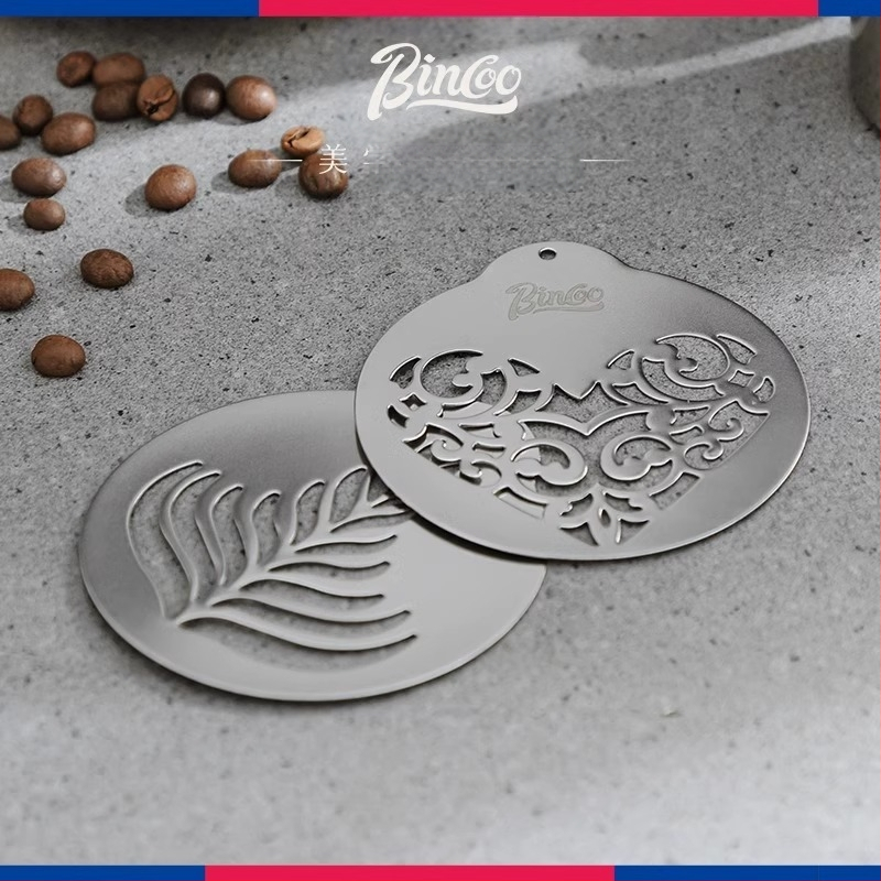 Bincoo kávévirág-minta rozsdamentes acélból készült barkácsolás mintás kávépor nyomtatási spray virág virág virág műtárgy