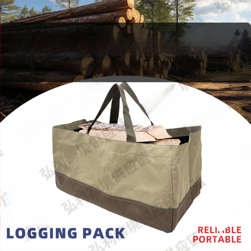 Határokon átnyúló nagykereskedelmi kültéri udvari patchwork színű Oxford szövet vízálló kopásálló tűzifa tárolózsák faszén szállító fakitermelő zsák