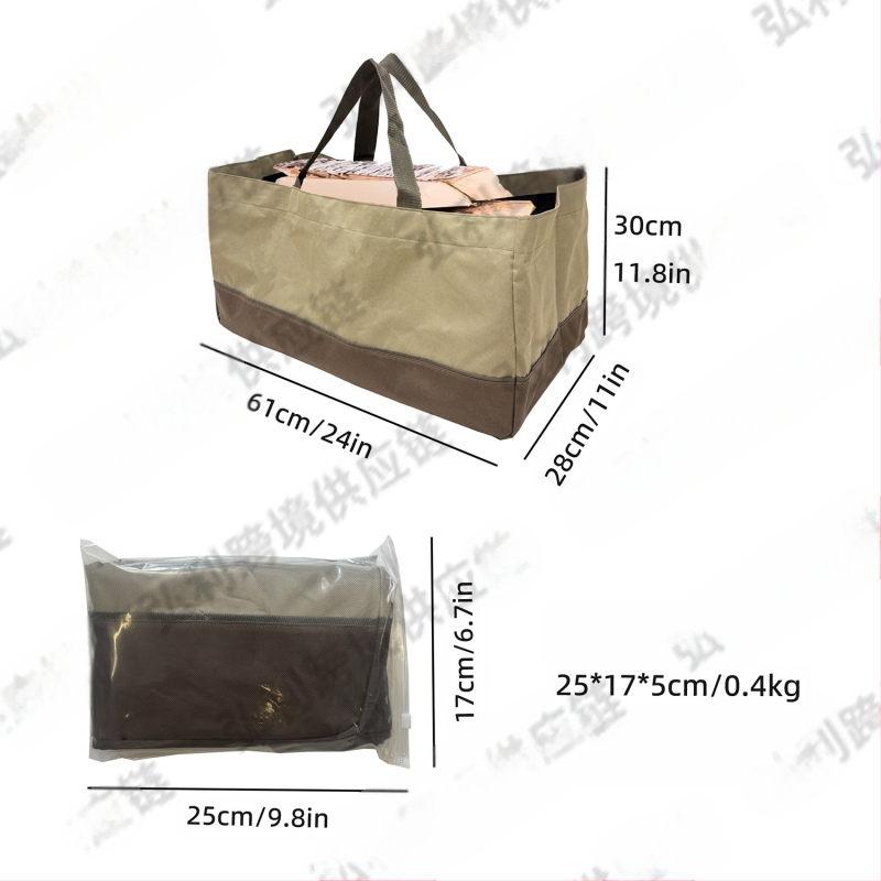 Határokon átnyúló nagykereskedelmi kültéri udvari patchwork színű Oxford szövet vízálló kopásálló tűzifa tárolózsák faszén szállító fakitermelő zsák