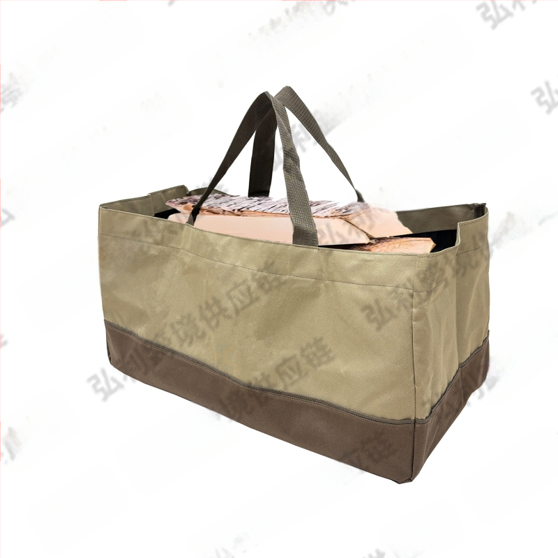 Határokon átnyúló nagykereskedelmi kültéri udvari patchwork színű Oxford szövet vízálló kopásálló tűzifa tárolózsák faszén szállító fakitermelő zsák