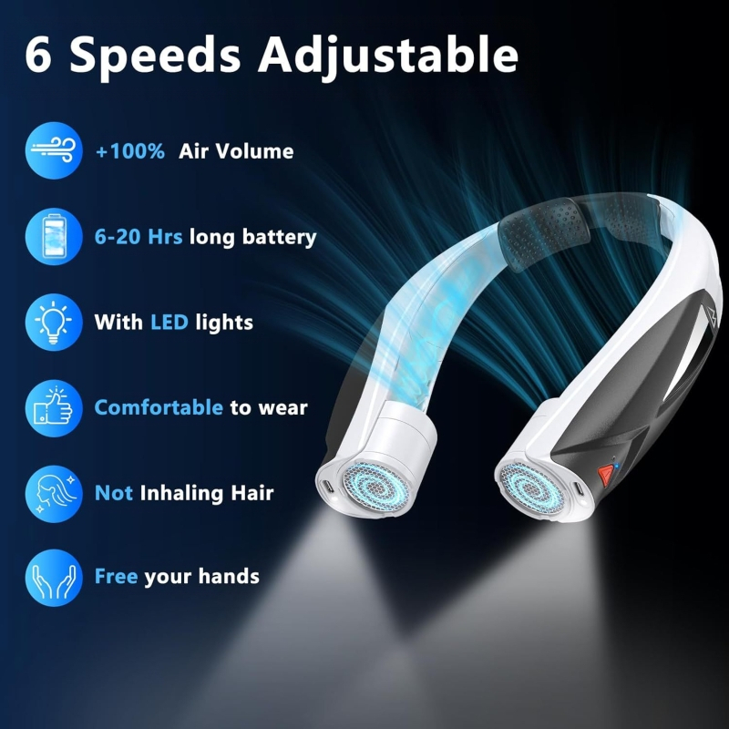 2025. aasta piiriülene külmutusseadmega rippuv kaelaventilaator, laisk kaasaskantav kliimaseade, labadeta ventilaator, välistingimustes kasutatav vaikne väike ventilaator