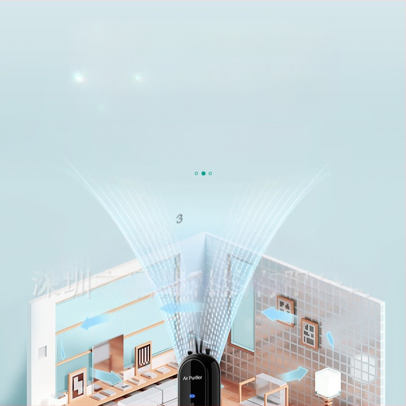 Formaldehüüdi eemaldamise auto majapidamises allergiavastane steriliseerimine ekspordi rippuva kaelaga negatiivsete ioonide õhupuhasti passiivse suitsu eemaldamiseks