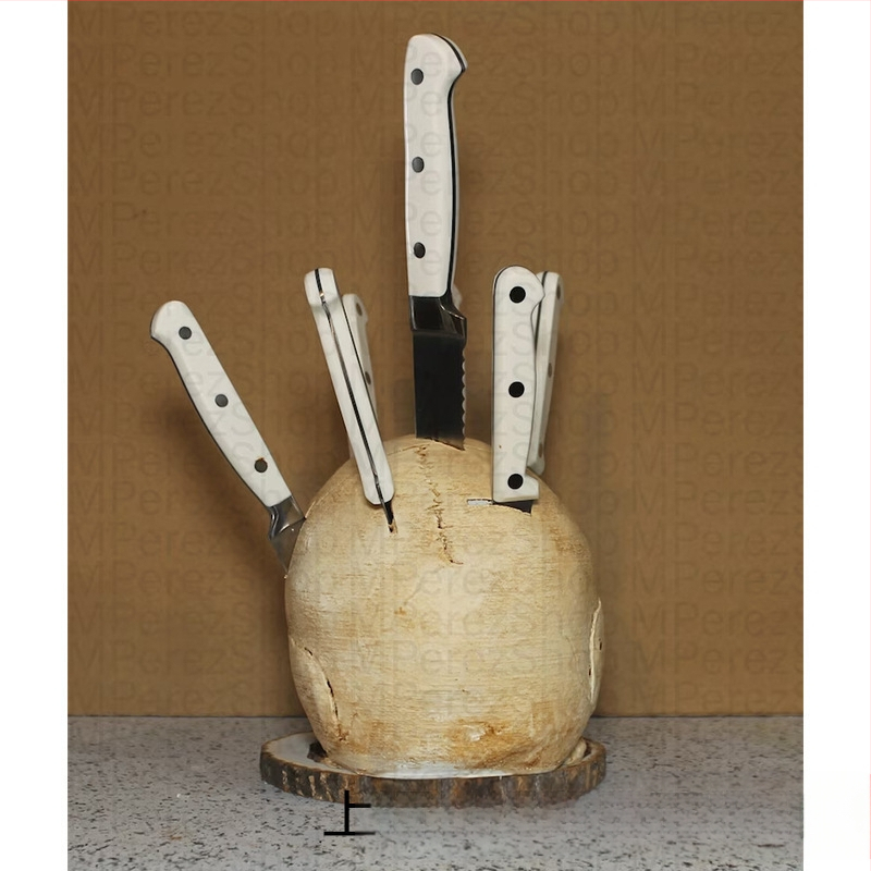 Határokon átnyúló Halloween kés és villa fej gyantadíszek otthoni kreatív asztali konyhai díszek party horror hangulat