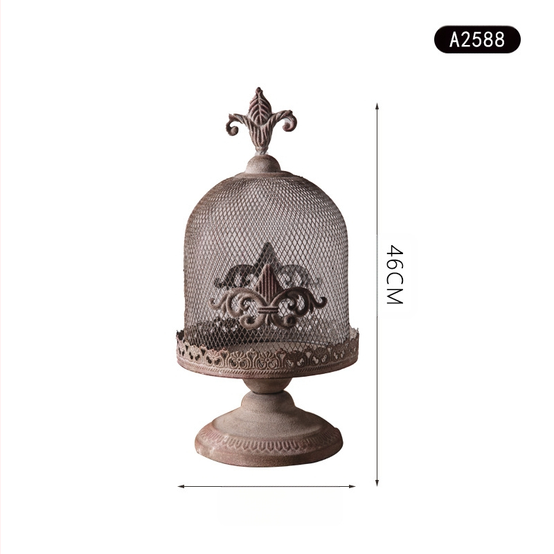 Amerikai stílusú vas ipari stílusú gyertyatartó otthoni hálószoba dekoráció kézművesség retró madárkalitka gyertyatartó fotózási kellékek