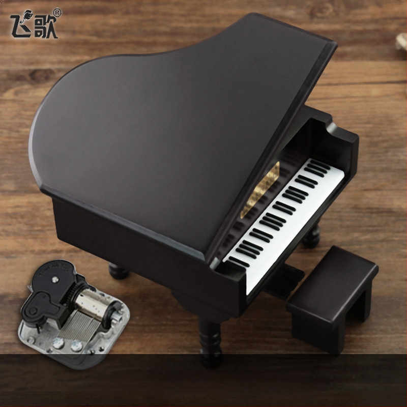 Feige simulācijas flīģeļa mūzikas kastīte koka spoles mūzikas kastīte radošas dāvanas mazas dāvanas vairumtirdzniecība pārrobežu