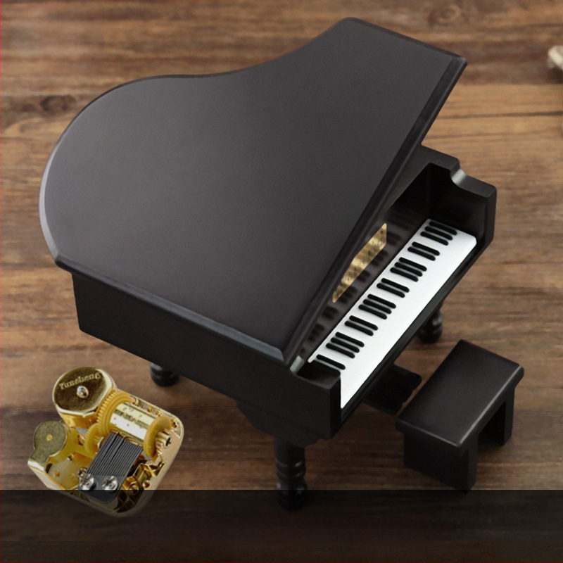 Feige simulācijas flīģeļa mūzikas kastīte koka spoles mūzikas kastīte radošas dāvanas mazas dāvanas vairumtirdzniecība pārrobežu