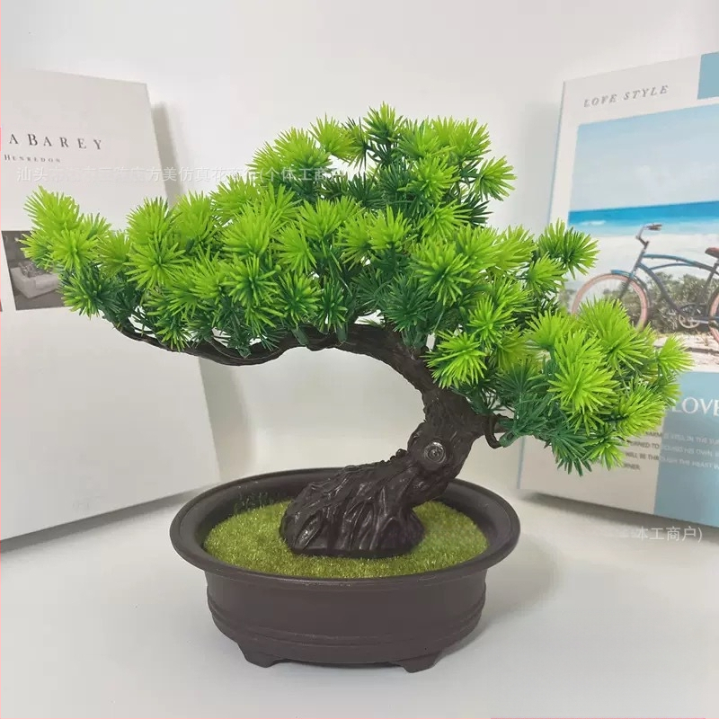 Prekogranična simulacija ružine trave, dobrodošlica, biljka bora, lonca, unutarnja zelena biljka, bonsai, stolni lažni cvijet, ukrasi za dom