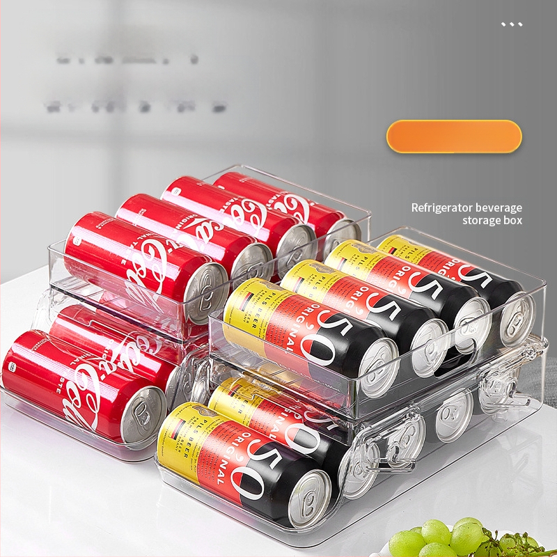 Dvisluoksnė reguliuojama naminių gyvūnėlių gėrimų laikymo dėžė šaldytuvui, stumdoma, riedanti, maisto virtuvė, plastikinė, šviežumą išlaikanti, sulankstoma saugykla