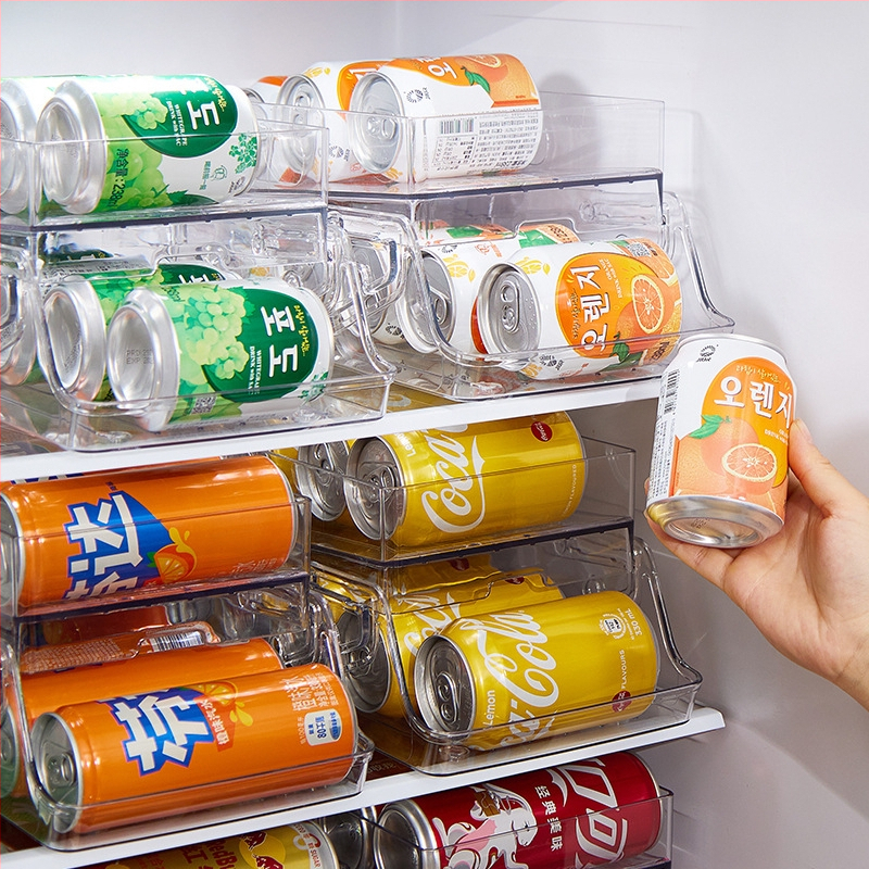 Dvisluoksnė reguliuojama naminių gyvūnėlių gėrimų laikymo dėžė šaldytuvui, stumdoma, riedanti, maisto virtuvė, plastikinė, šviežumą išlaikanti, sulankstoma saugykla