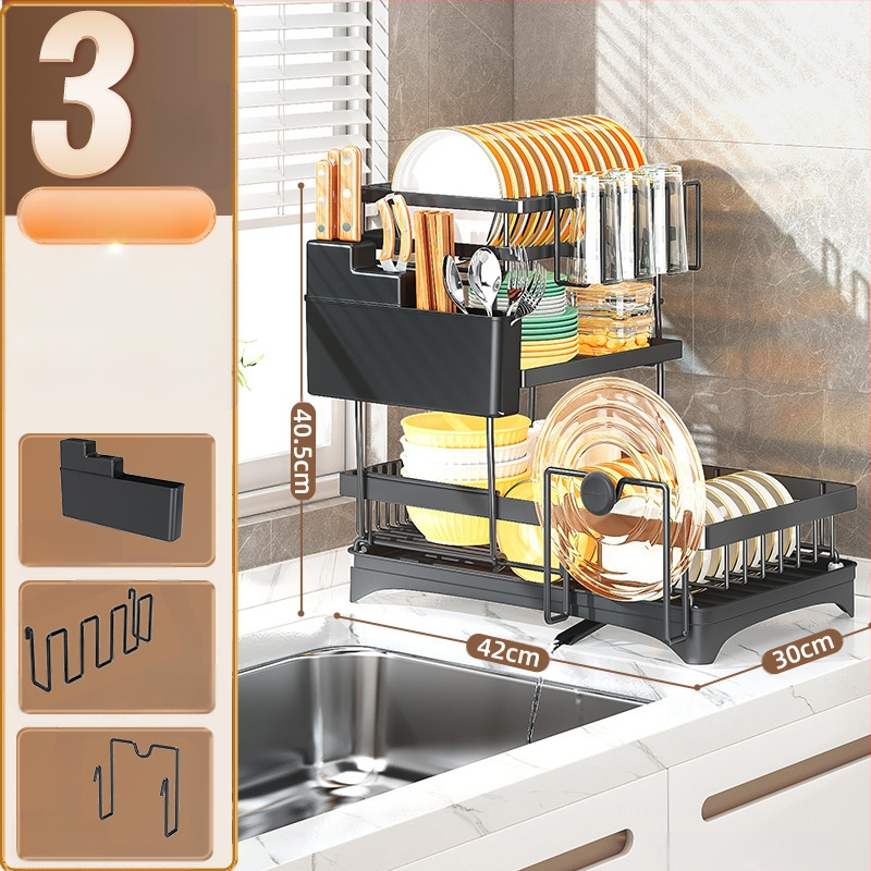 Amazoni eripakkumine: täiustatud suure mahutavusega köögi äravoolukauss ja nõudepesuriiul, kauss ja söögipulgad, nuga ja kahvel, veetass, õhtusöögitaldrikute hoiuriiul, veejuhend