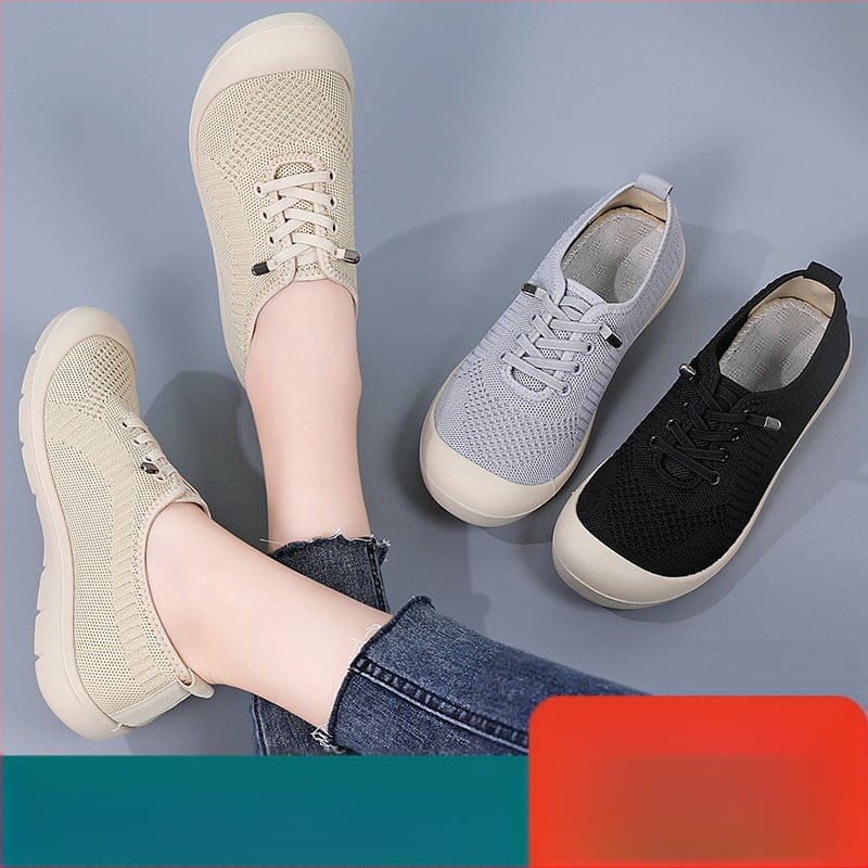 2025 m. seni Pekino kvėpuojantys minkšto pado lengvi moteriški batai, languoti, užmaunami, neslystantys, vaikščiojantys mamos audinio batai