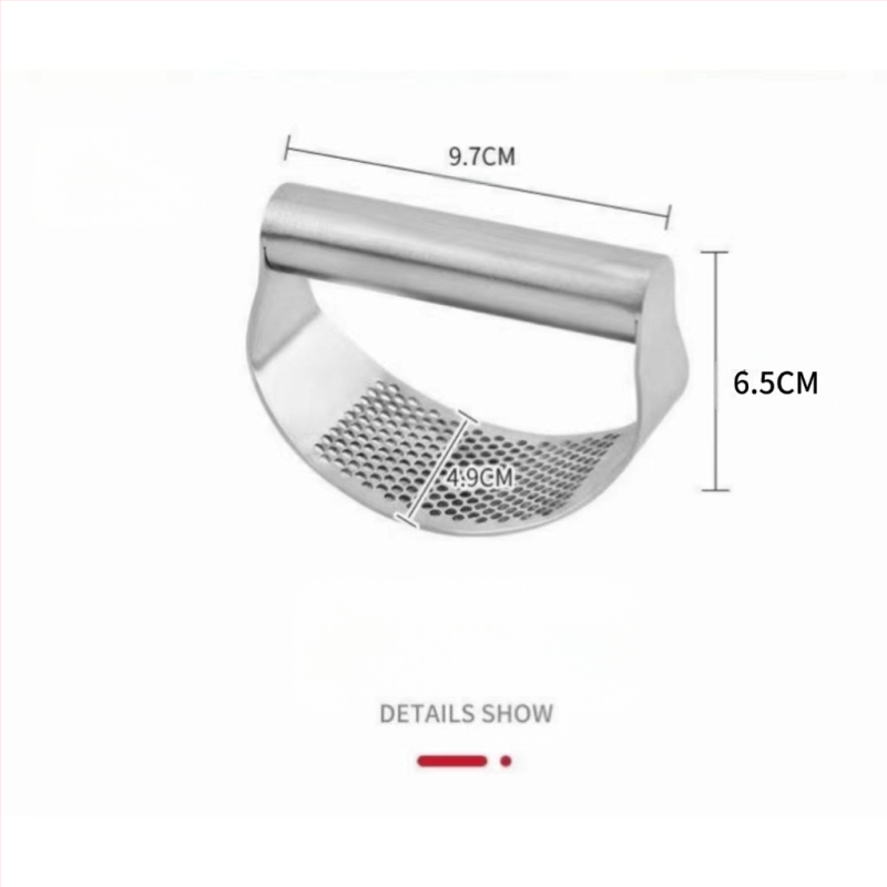 Gamintojas sandėlyje česnakų presas nerūdijančio plieno žiedinis rankinis česnakų presas česnakų presas lankinis česnakų presas