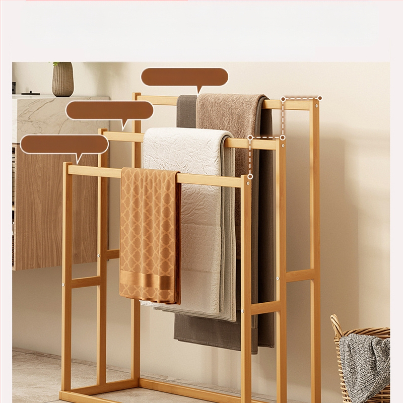 Rankšluosčių kabykla vonios kambariui, tualetui, bambukinei kelnių kabyklai, pakabinama lentynėlė, laikymo lentynėlė, vonios rankšluosčiai, nuimami, pastatomi ant grindų, paprasti