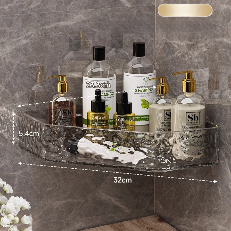 Buitinis vonios trikojis be perforatoriaus, prie sienos tvirtinamas dušo kambario odos priežiūros laikymo stovas vonios kambario lentynėlė