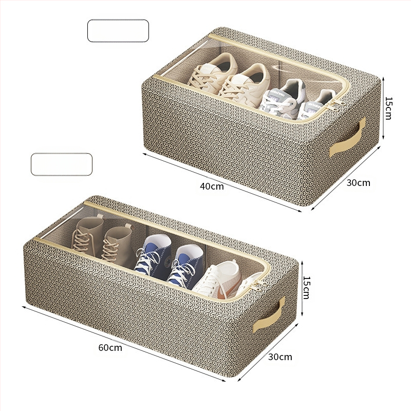 Zárminta telepítésmentes háztartási cipőtároló doboz vastagított acélvázas összecsukható tárolódoboz ágy alján található cipőtároló doboz
