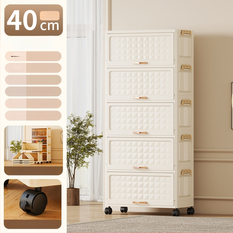 Elutoa mänguasjade suupistete põrandal seisev hoiuriiul ühiselamu paksendatud hoiukapp lihtne hoiuraam ratastega kombineeritud hoiukapp