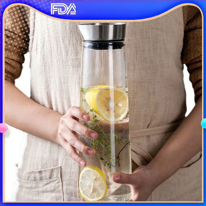 Didelio borosilikato daniškas virdulys, buitinis stiklinis virdulys, didelės talpos virdulys, šalto vandens virdulys, arbatos virdulys, sulčių puodas