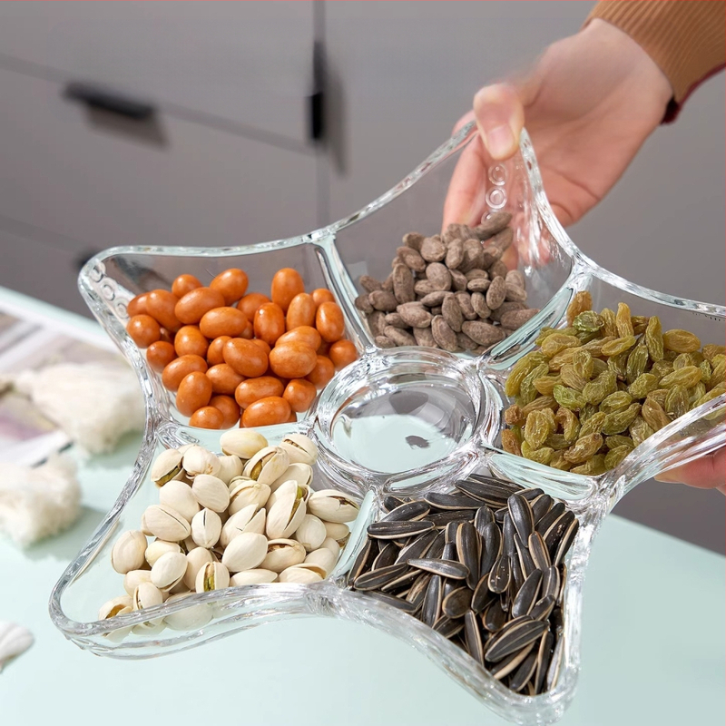 Stiklinė koldūnų lėkštė Buitinė meškų vaisių lėkštė su padažu riebalus mažinantiems dietiniams lėkštės užkandžiams Džiovintų vaisių užkandžiai Dietinė lėkštė