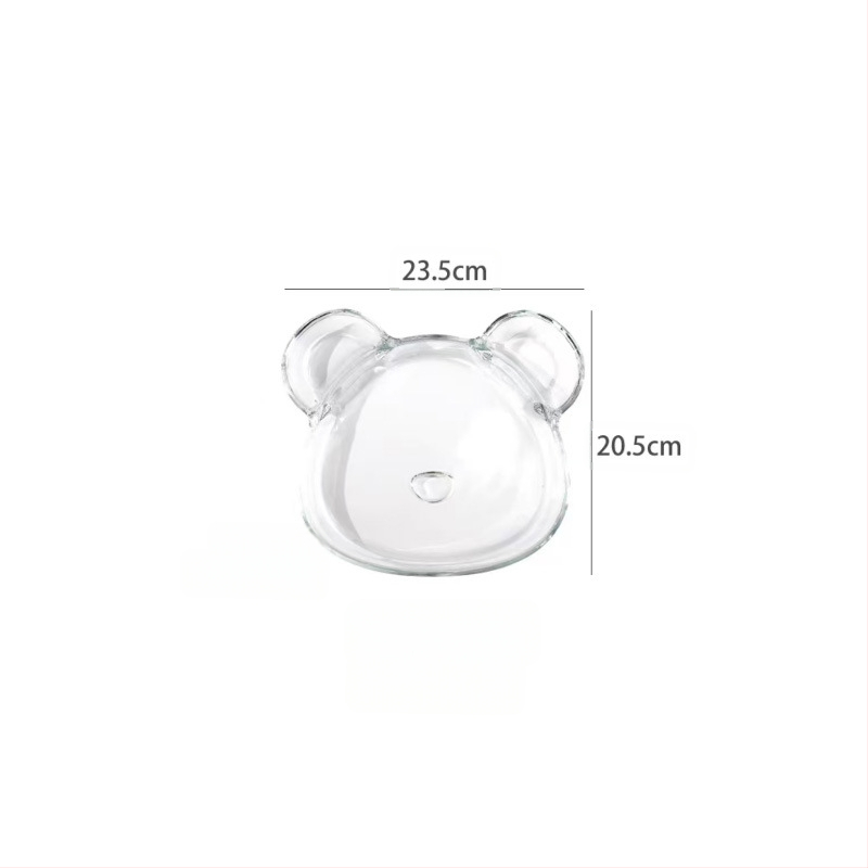 Stiklinė koldūnų lėkštė Buitinė meškų vaisių lėkštė su padažu riebalus mažinantiems dietiniams lėkštės užkandžiams Džiovintų vaisių užkandžiai Dietinė lėkštė