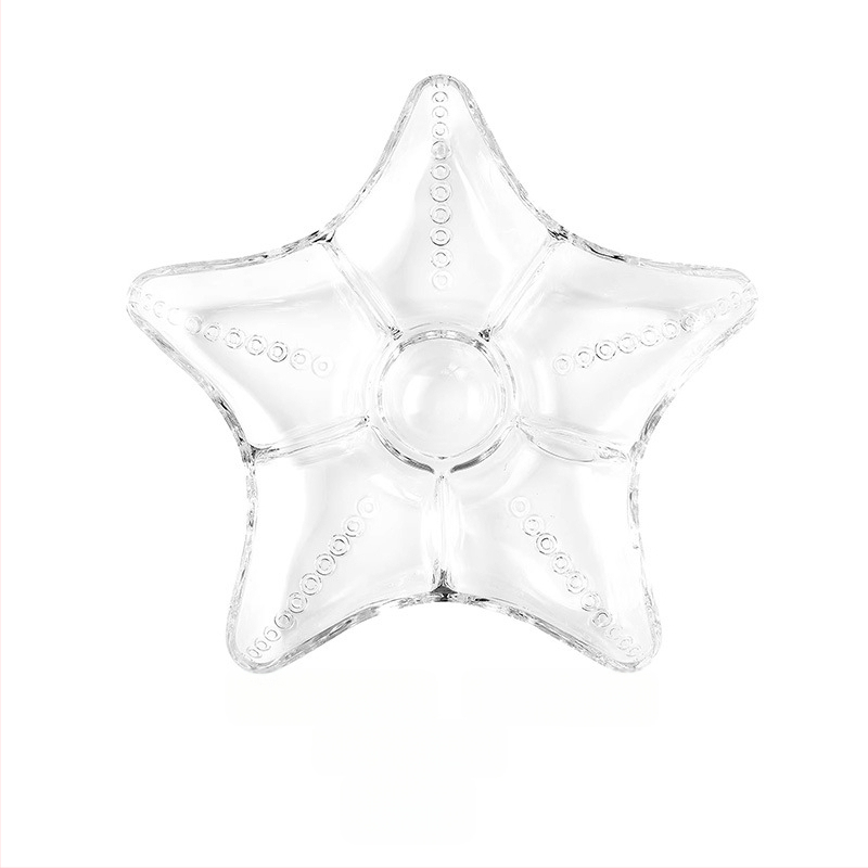 Stiklinė koldūnų lėkštė Buitinė meškų vaisių lėkštė su padažu riebalus mažinantiems dietiniams lėkštės užkandžiams Džiovintų vaisių užkandžiai Dietinė lėkštė