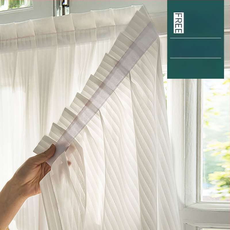 Piiriülene väliskaubandus Veneetsia lõngast kardin Marli kardin Takjapaelaga augustamata paigaldus Isekleepuv läbipaistev lühike marli kardin