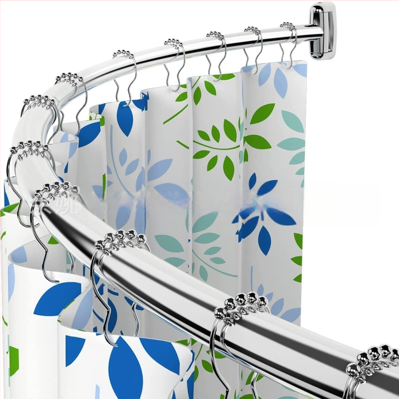 Vannitoa perforeeritud paks 304 roostevabast terasest kumer dušikardina varras dušiventilaatori kujuline C-kujuline kardinavarras dušikardina varras