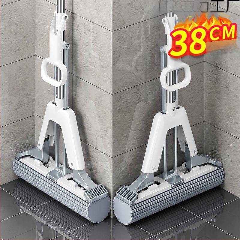 Σφουγγαρίστρα με σφουγγάρι χωρίς χέρια, καθαρισμός σε ένα βήμα, οικιακή τεμπέλης διπλής χρήσης ξηρή και υγρή σφουγγαρίστρα PVA, τηλεσκοπική ράβδος, εξοικονόμηση εργασίας