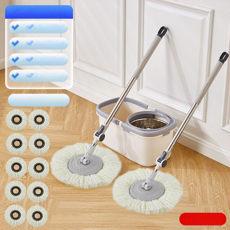 Κουβάς σφουγγαρίστρας γενικής χρήσης για γρήγορο στέγνωμα με καθαρισμό σε ένα βήμα, απορροφητικό, διπλής χρήσης για υγρό και στεγνό καθάρισμα, επίπεδη σφουγγαρίστρα χωρίς χέρια για τεμπέληδες