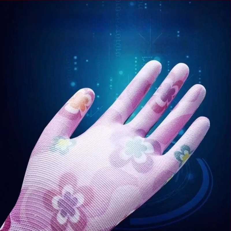 Xingyu Xingqiao nyomtatott Pu kesztyű női nyári ultravékony lélegző kényelmes antisztatikus munkavédelmi kesztyű nagykereskedelem