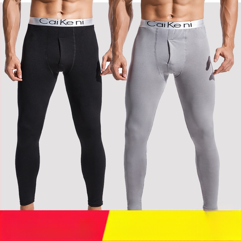 Meeste pikad aluspüksid, tihedad retuusid, sobivad talvel soojad püksid, fliisvoodriga õhukesed puuvillased püksid