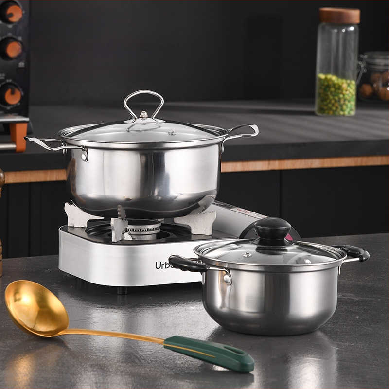 Διασυνοριακά μαγειρικά σκεύη από ανοξείδωτο ατσάλι, σετ 6 τεμαχίων, σετ εξαγωγής, σετ κατσαρόλας με λαβή ψησίματος, σετ δώρου 16-20cm