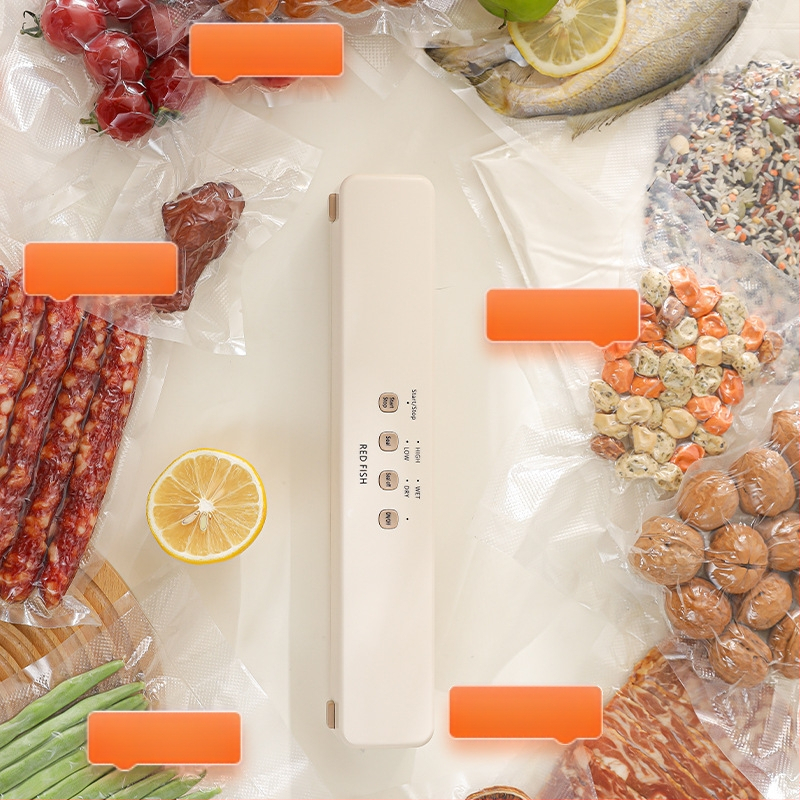 Напълно автоматична вакуумна запечатваща машина за домакинство, малка кухня, компресионна опаковка за съхранение на храна, вертикален модел на запечатване