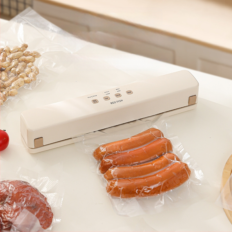 Напълно автоматична вакуумна запечатваща машина за домакинство, малка кухня, компресионна опаковка за съхранение на храна, вертикален модел на запечатване