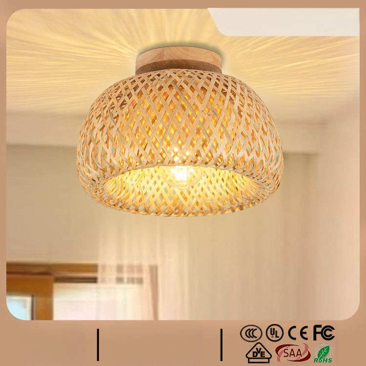 Piiriülene Ameerika stiilis maalähedane bambusest kootud lambivarju elutuppa, esikusse, esikusse ja söögituppa, bambusest ja puidust kunstiline laelamp, populaarselt müüdav piiriülene toode