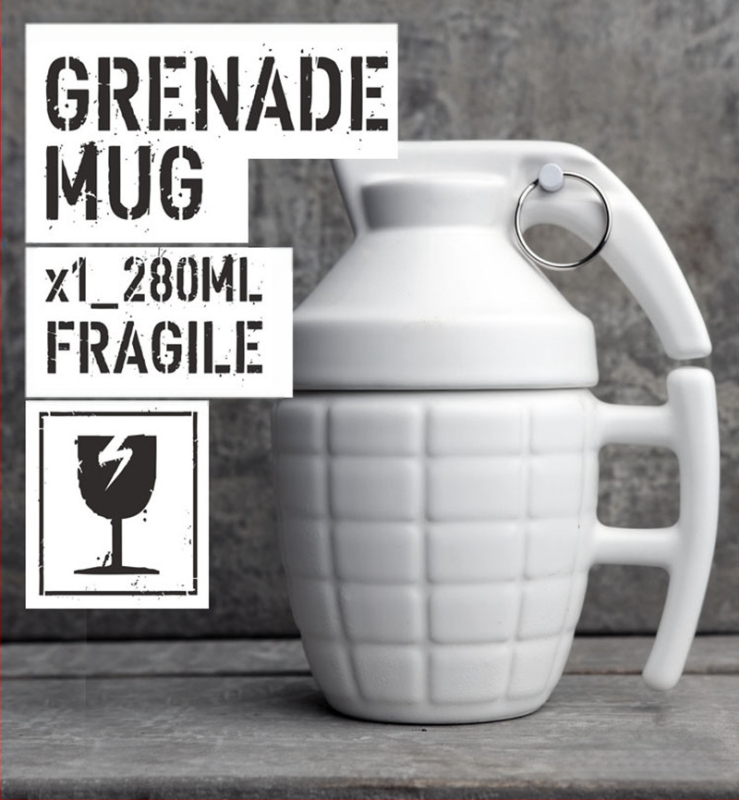 Kūrybinis granatos puodelis su dangteliu keraminis minų puodelis karinio biuro kavos puodelis geriamojo puodelis suasmeninta dovana